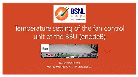 Temperature setting of the fan control unit of BBU (enodeB)