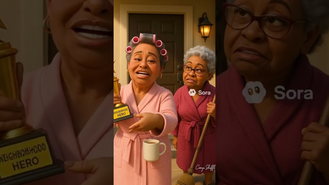 Nosy neighbor: Ms. Nita has won a trophy and Ms. Nancy is jealous.