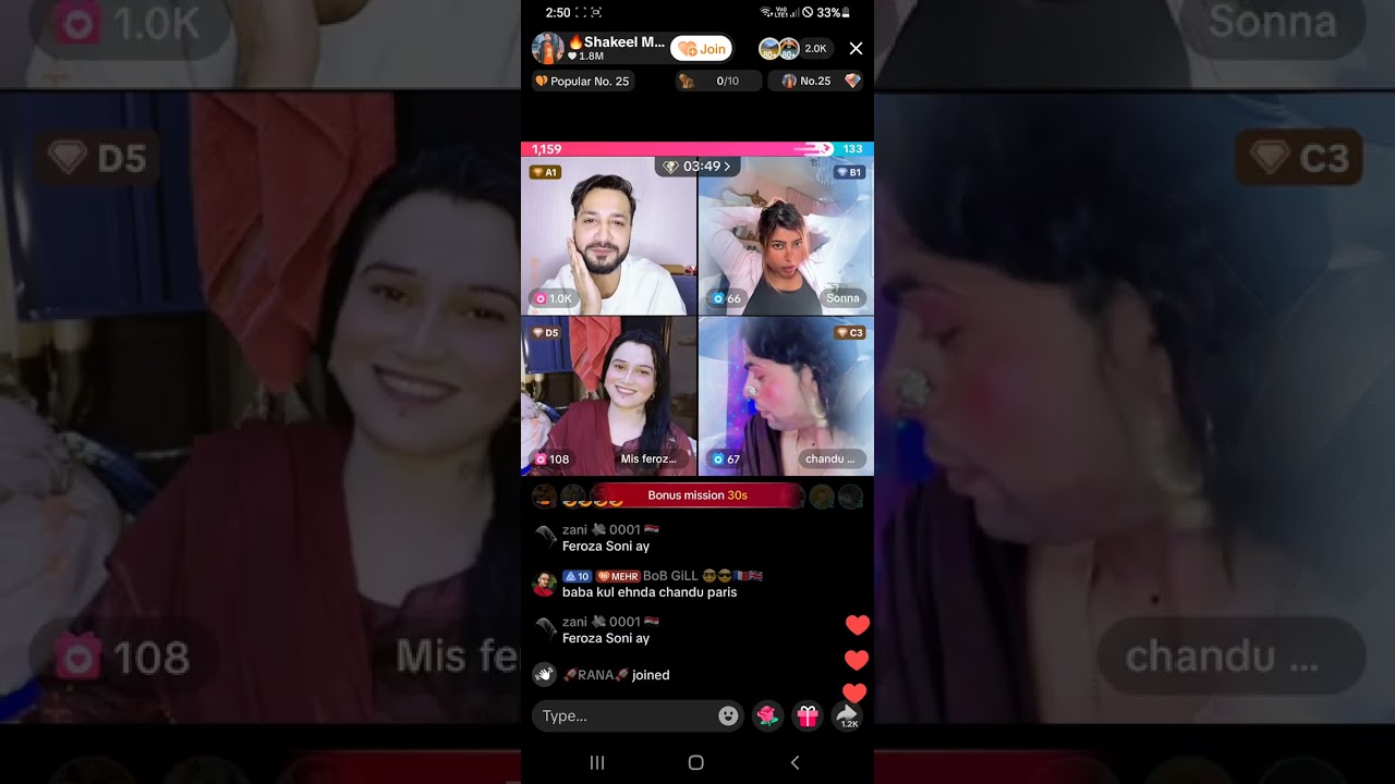 Skill Mehar vs Chandu khusra tiktok live funny mache 😀 