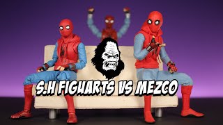 Mezco VS S.H Figuarts: Homemade Suit Spider-Man (featuring Marvel Legends) Figure Comparison