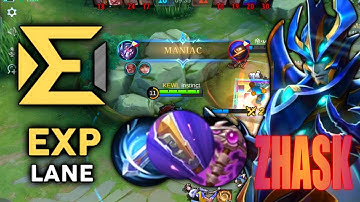 ZHASK NEW BUILD IN EXP LANE | AUTO MANIAC | ZHASK VS 500 STACK ALDOUS | MLBB