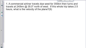 Kinematics Quiz #10 Vector Addition