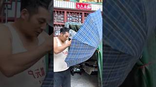 UMBRELLA on head invention?! 😳☂️🧠 #shorts #crafts #skills #handmade #satisfying #process