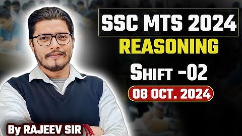 SSC MTS Exam 2024 | SSC MTS Reasoning (8 Oct Shift-1) ! SSC MTS 2024 Reasoning Questions Solution