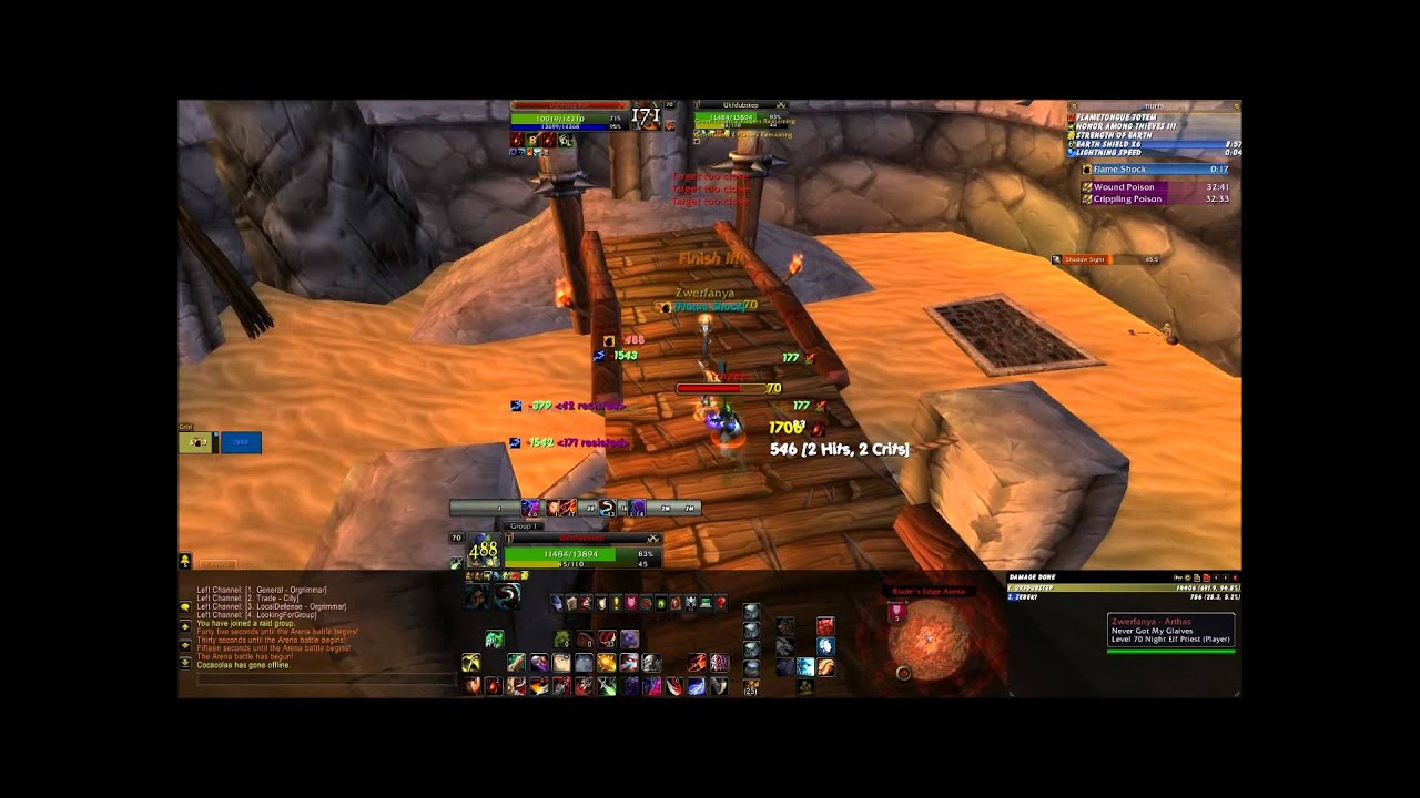 LVL 70 Rogue / Resto Shaman VS Disc Priest / Elemental Shaman