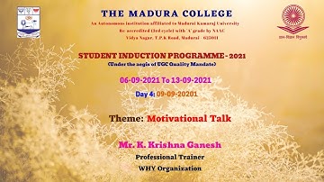 STUDENT INDUCTION PROGRAMME | UG | 2021 | Day 4 | 09|09|2021