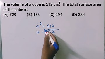 The volume of a cube is 512 cm^2. The total surface area of the cube is [@Y5Teaching]
