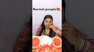 NORMAL PEOPLE😎 VS MUKBANGERS🍉EATING WATERMELON #shorts #funnyvideo