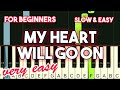 CELINE DION - MY HEART WILL GO ON ( TITANIC OST ) | SLOW & EASY PIANO TUTORIAL