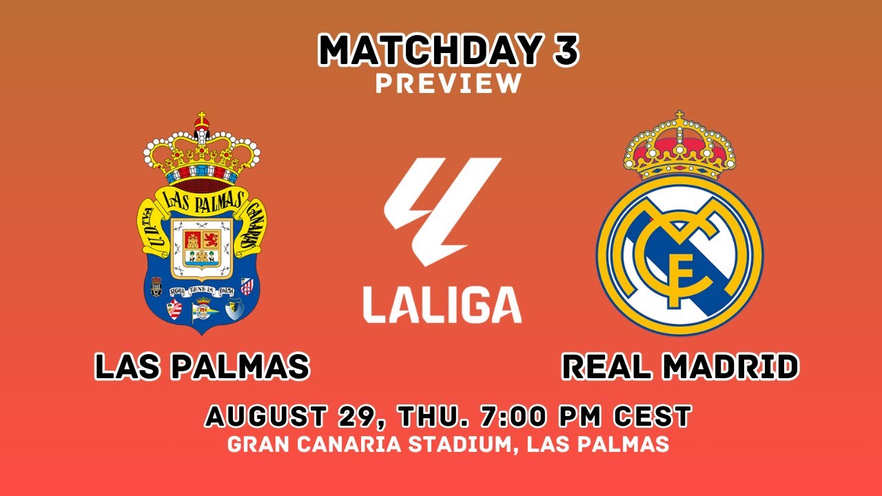 UD Las Palmas Vs Real Madrid - La Liga 2024/25 MD 3 Preview | Lineups ...