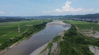 信濃川　新潟県十日町市　妻有大橋付近空撮