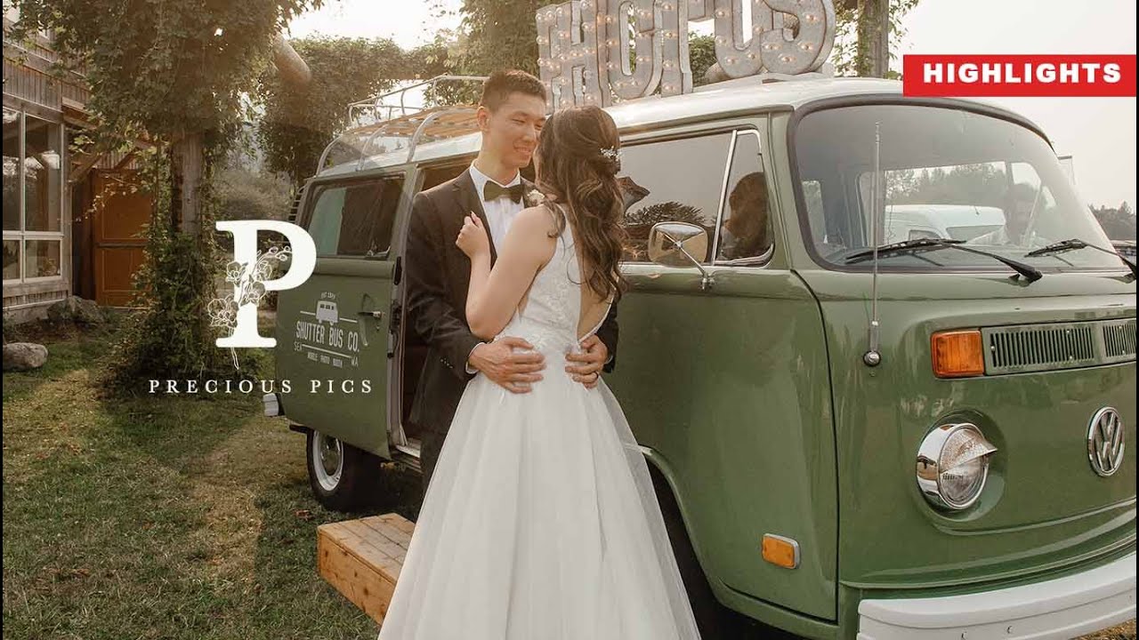 Claudia & Qing | STUNNING RUSTIC wedding with drone view at Meadowbrook Farm, North Bend, WA