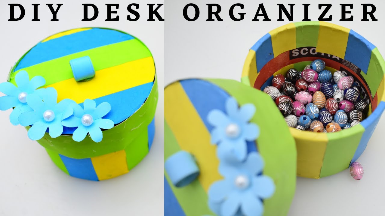 DIY Desk Organizer / DIY Easy Organizer Box / Best Out of Waste Ideas ...