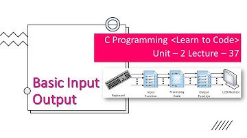 Unit-2 Lecture-37: Basic Input Output Functions