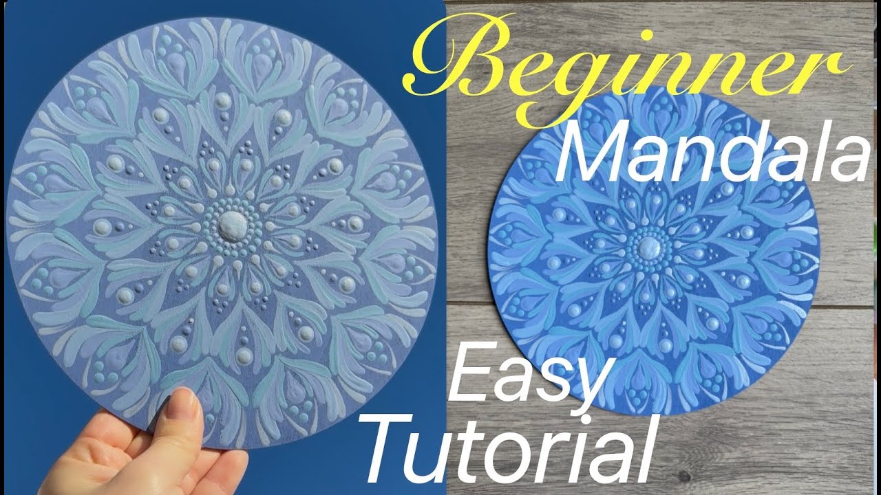 Простой урок по созданию мандалы синего цвета, 20 см/9 дюймов 💙🩵💙 Подходит для начинающих #мандал...