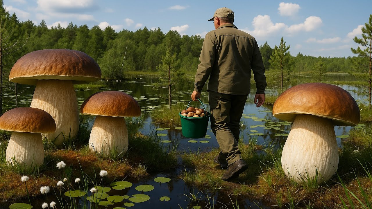 Болотные БОРОВИКИ. Грибник Нашел БЕЛЫЕ ГРИБЫ там где НЕ ОЖИДАЛ