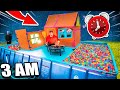 24 HOUR Box Fort Boat In Ball Pit Pool! Scary 3 AM MONSTER CHALLENGE!