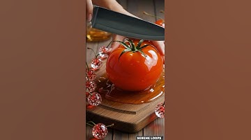 Hyper-Realistic Jelly-Glass Tomato ASMR 🍅 | Satisfying Macro Slice | 3D Crystal Fruit