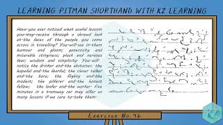 Pitman Shorthand - Exercise No.46 Dictation (65 WPM) - KZ Learning