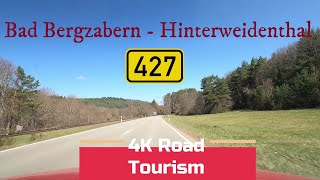 Driving Germany: B427 Bad Bergzabern - Hinterweidenthal - 4K scenic drive - Palatinate forest