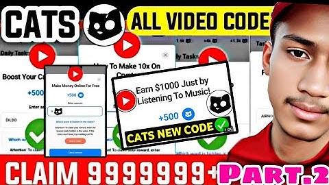 CATS All Videos Code Part 2  | Make Money Online For Free | $1000 Just by Listing Music | Make 10X..
