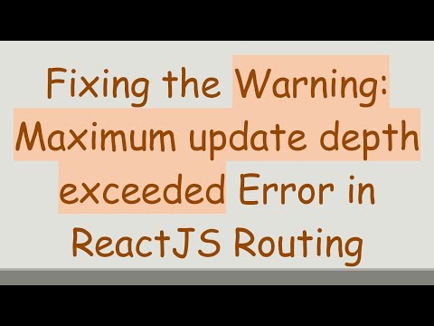 Fixing the Warning: