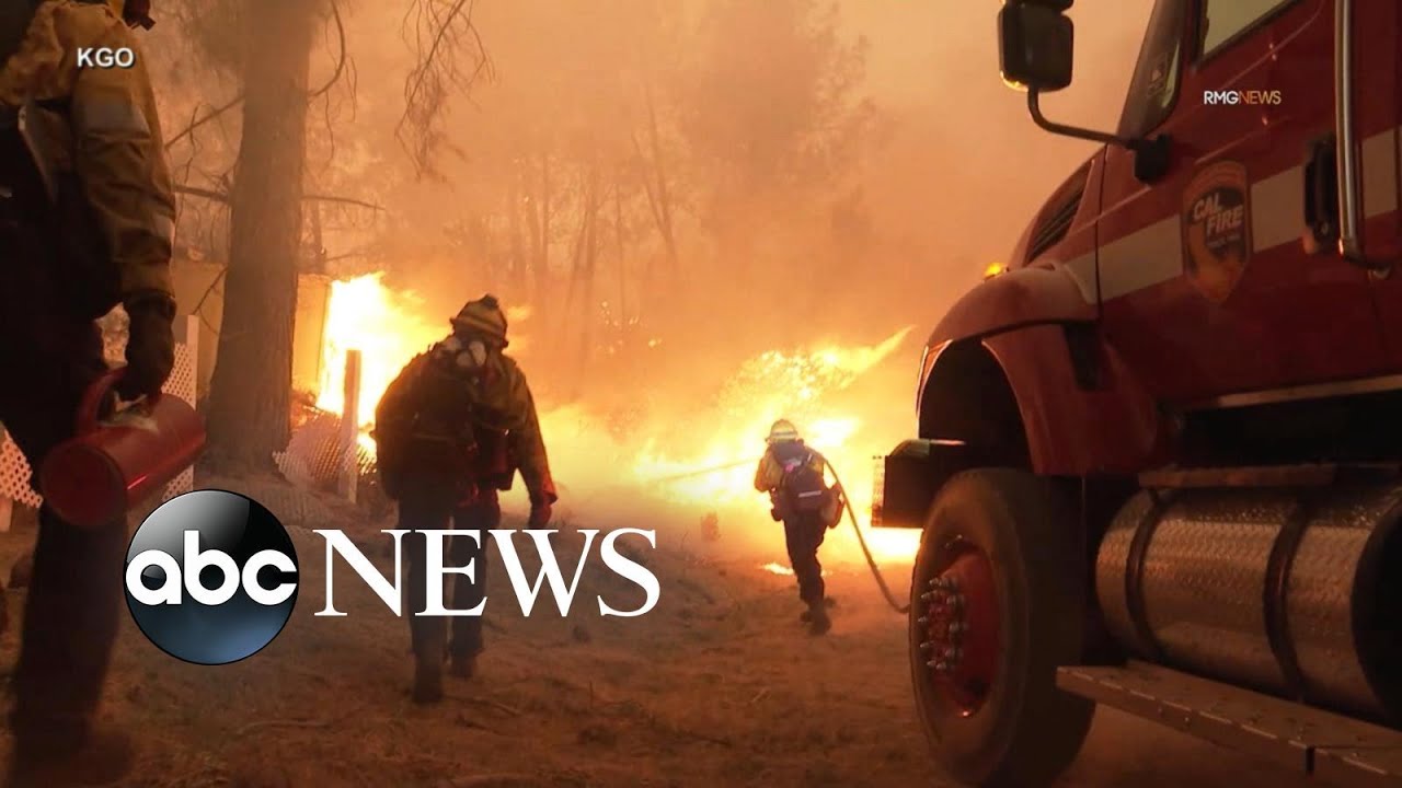 ⁣Massive California wildfire erupts