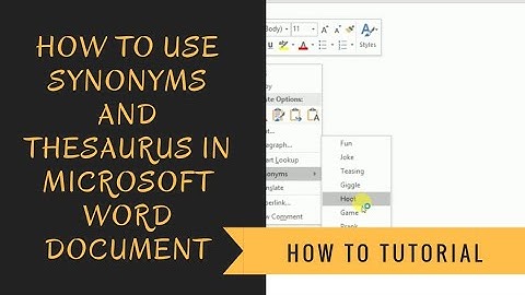 How to Use Synonyms and Thesaurus in Microsoft Word Document