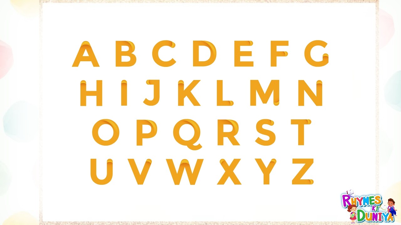 Alphabets, ABCD, kids rhymes, A for apple B for ball, A to Z kids learn ...