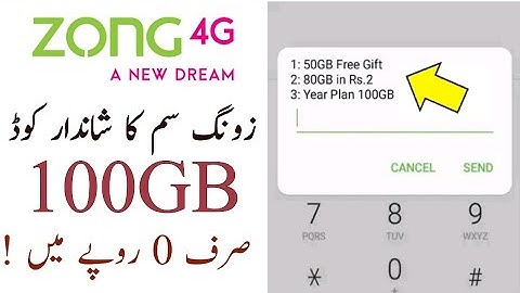 Zong 4G Free Internet 100GB New Latest Codes || Zong Free Internet MB Code || Zong Free Internet!