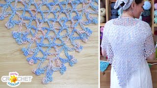 August Nights Shawl using Summer Nights Yarn by Lion Brand  Crochet Pattern & Tutorial