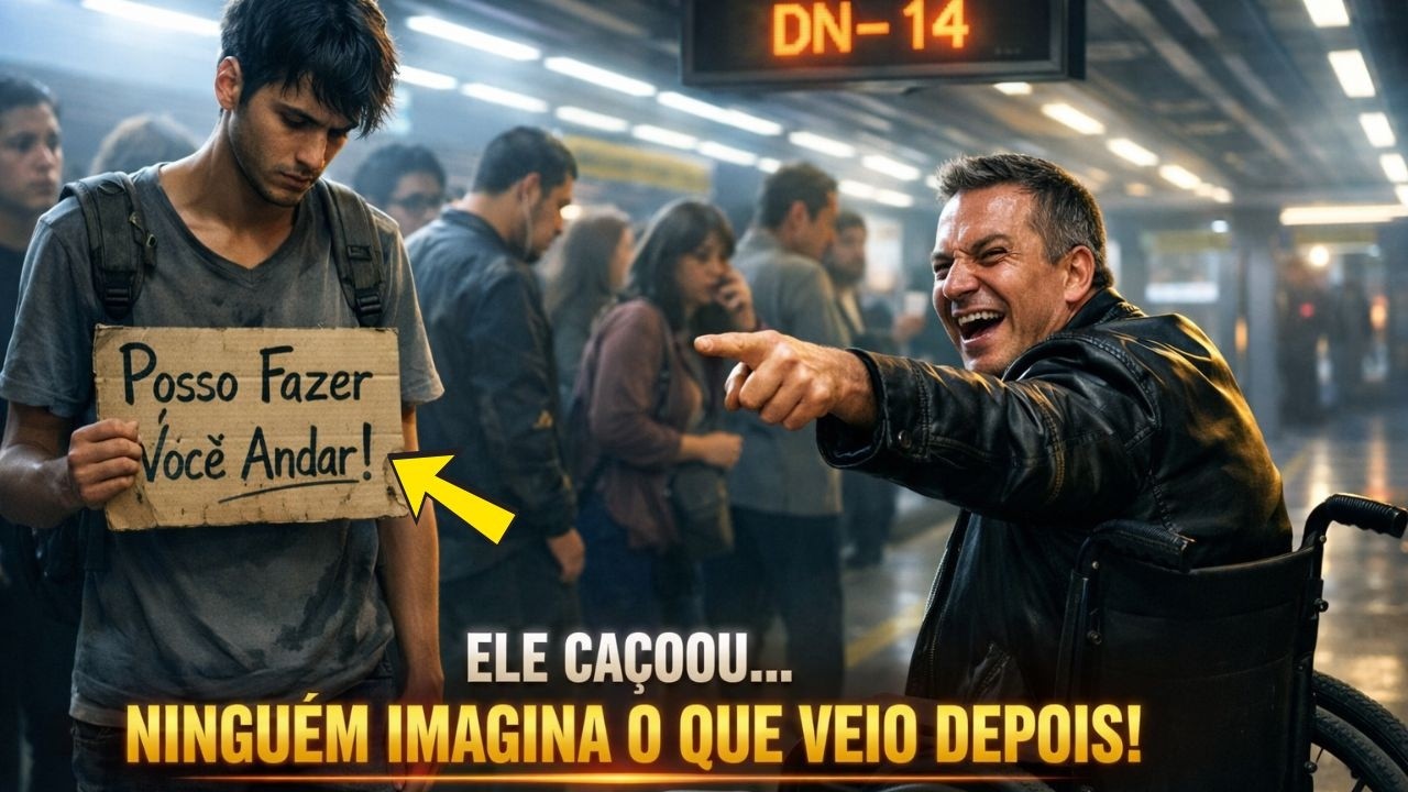 EU TE FZER ANDAR AGORA — o cadeirante zombou, minutos depois até as luzes do metrô piscaram…