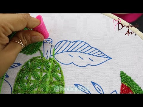 ¡¡Bordado fantasía!! ??PRECIOSAS Y FÁCILES PUNTADAS PARA HOJAS ??¡es tan fácil! ?