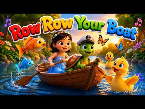 Row Row Row Your Boat 🌈 | Full River Story with Ducks & Magic | Kids Animation