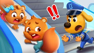 Escalator Safety Cartoon | Police Cartoon | Safety Cartoon | Cartoon for Kids | Sheriff Labrador