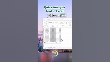 Quick Analysis tool in Excel  #excel #dataextractor #datascience #powerqueryeditor#tech