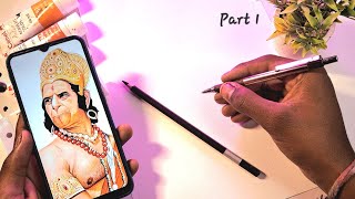 Full How to draw Hanuman ji,  Lord Hanuman Drawing,  Outline Tutorial Guide