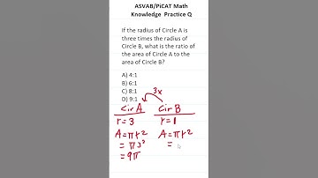 ASVAB/PiCAT Math Knowledge Practice Test Q: Radius and Area of a Circle #acetheasvab #grammarhero