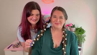 ASMR Soft Hair Play & Braiding with Tiny Flower Clips 🌸 Gua Sha, Shower Combs, Hair Brushing screenshot 5