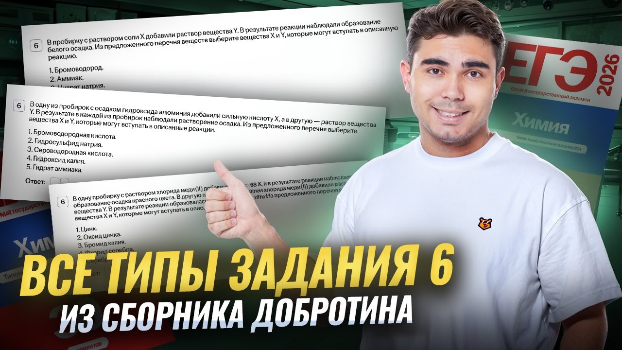 Все типы задания №6 ЕГЭ по химии 2026 | Cборник Добротина | Умскул