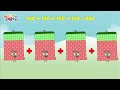 Numberblocks addition 4 same big number addition | Numberblocks [131-140] @ColorArt_id #learntocount