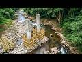 Using Bamboo to Build a Water Wheel on a Stream to Provide Free Clean Water for a New House