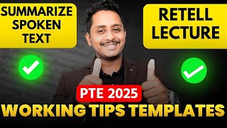 PTE 2025 Working Tips & Templates - Summarize Spoken Text & Retell Lecture | Skills PTE Academic