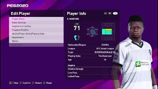 Pes Stats Ark Sulley Muntari - Body Type & Motion As Of Pes 2020