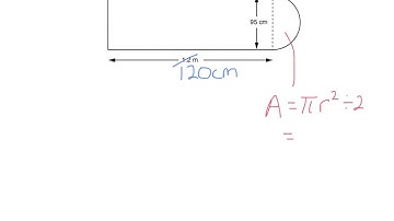 Area of composite shape with semi circle