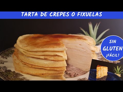 Tarta de frixuelos o tarta de crepes sin gluten.