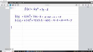 College Algebra:  Evaluation Functions