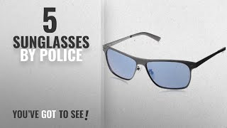 Top 10 Police Sunglasses [2018]: Police Mirrored Square Unisex Sunglasses - (S8948M58SNFBSG|58|Blue Police New Crossroads Splq84 Sunglasses