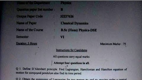 (DSE) Classical Dynamics, Paper - 5 | Classical Dynamics | Semester - 6 | B.Sc.(H) Physics #2021, DU