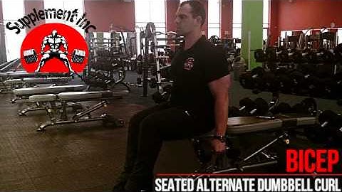 Biceps - Seated Alternate Dumbbell Curl Exercise Demo and Video @ Supplement Inc
